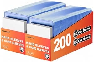 400 Card Sleeves Hard Plastic, Arjiekwei 3"X 4" Trading Card Holder