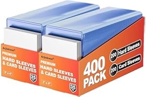 400 Pack Card Sleeves Hard Plastic, Arjiekwei 3"X 4" Baseball Cards