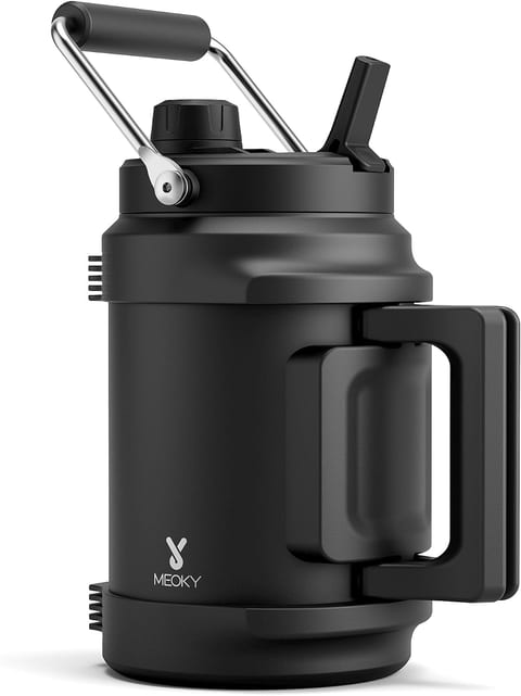 64 oz Insulated Water Bottle for Gym: Meoky Triple Wall Vacuum