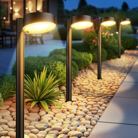 Ahaorigin 6 Pack Solar Pathway Lights Outdoor, 12 Brighter LED Solar