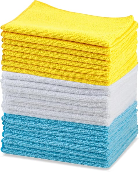 Amazon Basics Microfiber Cleaning Cloths, Ultra Absorbent, Lint Free