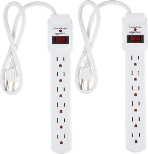 Amazon Basics Surge Protector Power Strip, 6-Outlet with 200J