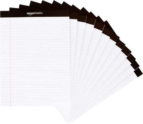 Amazon Basics Wide Ruled Lined Writing Note Pads for Office Supplies