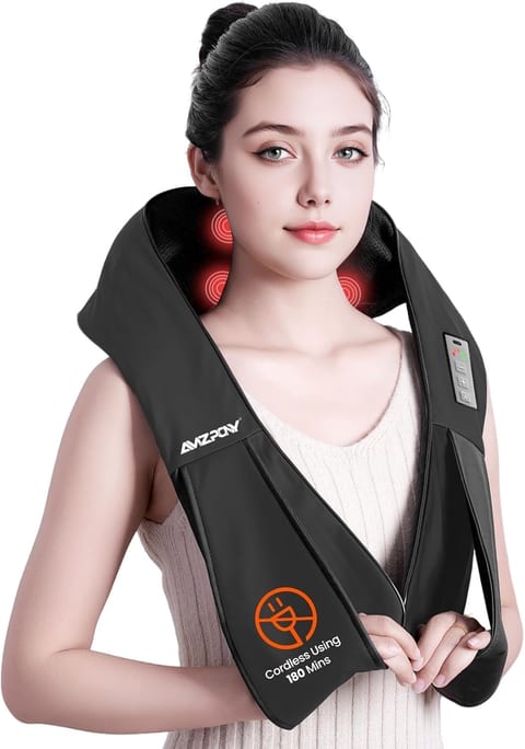 AMZPONY® Cordless Neck Massager for Pain Relief Deep Tissue |
