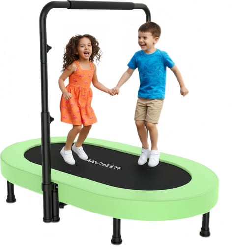 ANCHEER 56" Double Mini Trampoline for Kids, Mini Rebounder with