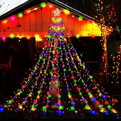Aokudoni Outdoor Christmas Decorations 12.6 FT Waterfall Christmas