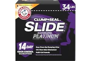 ARM & HAMMER Slide Platinum Easy Clean-Up Clumping Cat Litter, 34 lbs