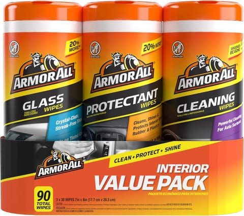Armor All Car Interior Value Pack, 90 Count, Includes Auto Glass