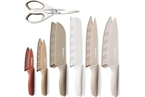 Astercook Knife Set, 13 Pieces Kitchen Knives Set with Healthy
