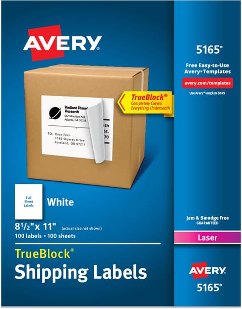 Avery WeatherProof Shipping Labels 100-Pack
