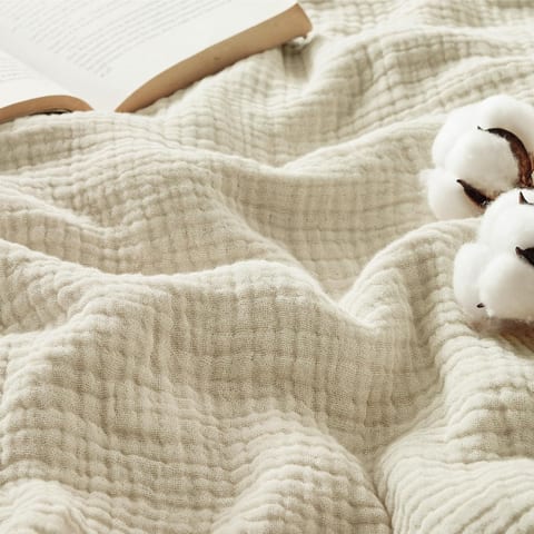 Bedsure 100% Cotton Muslin Blankets for Adults Large Throw 50x70