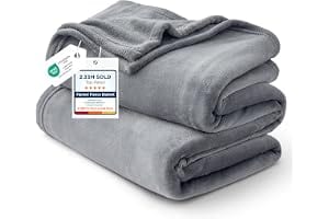 Bedsure Fleece Bed Blankets Queen Size Grey - Soft Cozy Warm