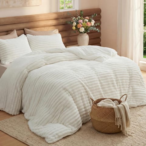 Bedsure Queen Fluffy Comforter Set - GentleSoft 3 Pieces Luxury