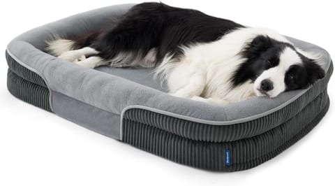 Bedsure XL 360°Oval Bolster Orthopedic Dog Beds Large Sized Dog,42"