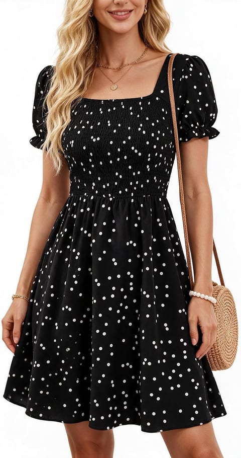 Berydress Women's Summer Dresses 2026 Casual Boho Smocked Mini Sun