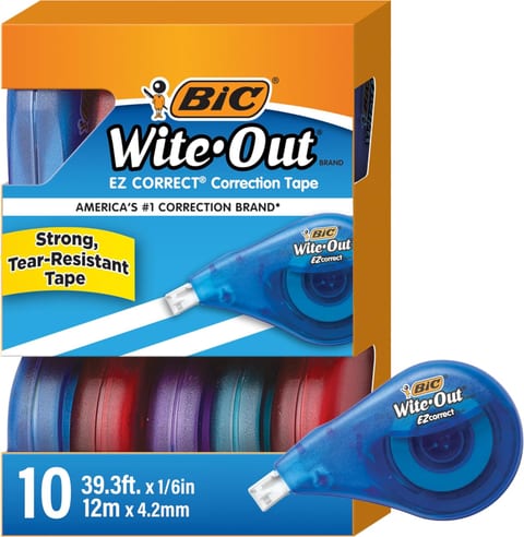 BIC Wite-Out EZ Correct Tear-Resistant Correction Tape with 39.3 ft