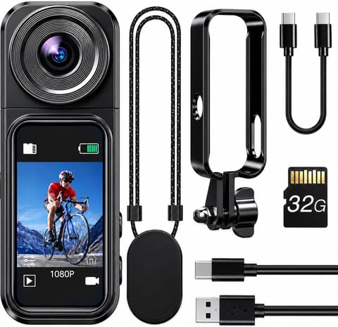 BOBLOV Mini Body Camera with 32GB Card, Thumb-Size Wearable Camera