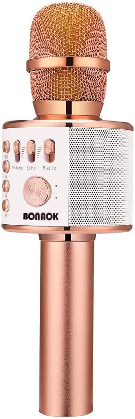 BONAOK Wireless Bluetooth Karaoke Microphone,3-in-1 Portable Handheld
