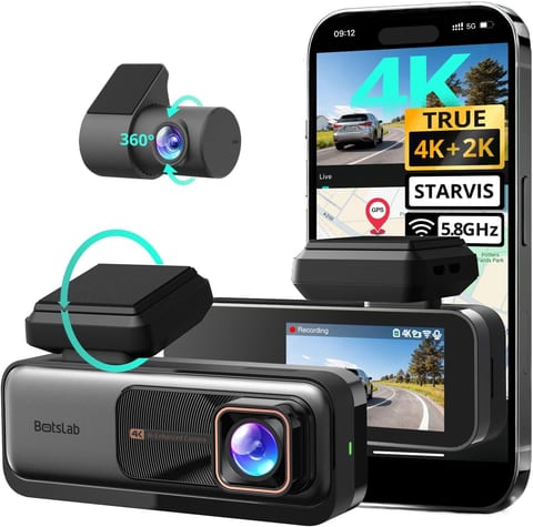 BOTSLAB G980H 4K STARVIS Dash Cam Front and Rear, No SD Card[2026