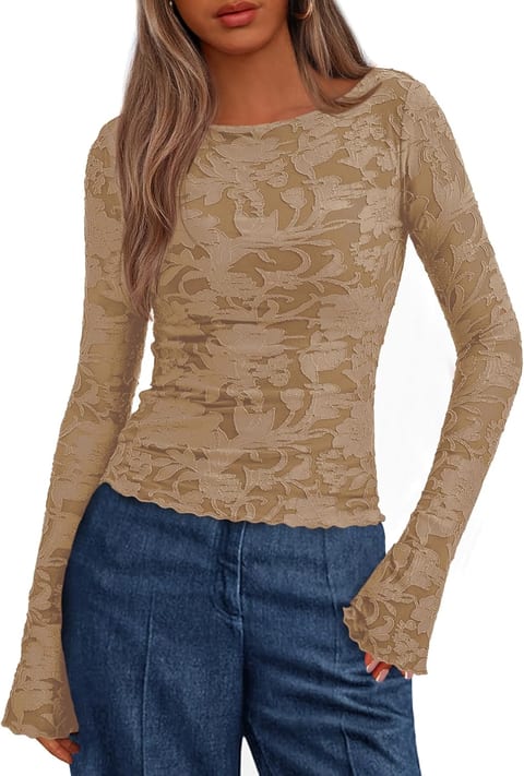 BTFBM Casual Long Sleeve Shirts Fall 2026 Going Out Tops for Women