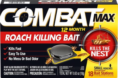 Combat Max 12 Month Roach Killing Bait, Small Roaches, Kill Nest, 18