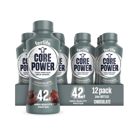 Core Power Elite High Protein Shake, Chocolate, 42g Bottle, 14oz, 12