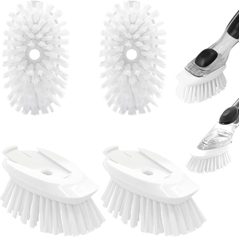 Dish Brush Refill, 4 Pack Dish Brush Replacement Head for OXO Dish Brush