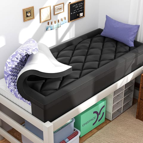 Dorm Room Essentials Dual Layer 4 Inch Memory Foam Mattress Topper