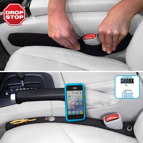 Drop Stop – 2 Original Car Seat Gap Fillers (Shark Tank) + Dash Pad +