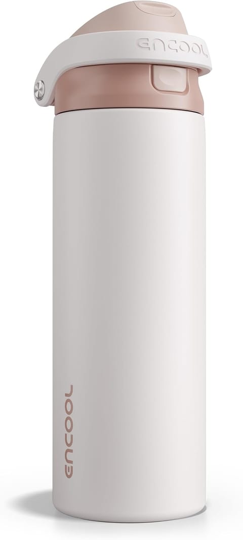 ENCOOL Leakproof Insulated Water Bottle with Straw Dual-Sip Water