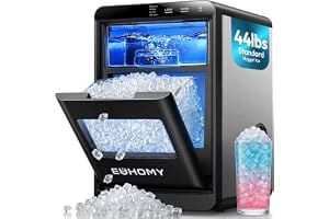 EUHOMY Nugget Ice Maker Countertop, 44lbs/24H, Ready in 7-10Mins