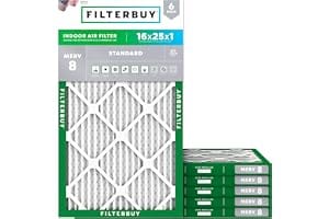 Filterbuy 16x25x1 Air Filter MERV 8 Essential Dust & Allergy Defense