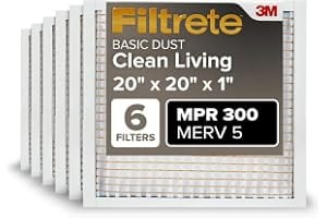 Filtrete 20x20x1 Air Filter, MERV 5, MPR 300, 6 HVAC Filters