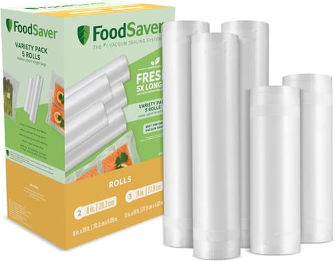 FoodSaver Custom Length Vacuum Sealer Bags Multipack, 5 Count Rolls