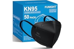Funight KN95 Face Masks 50 Pack 5-Ply Breathable Filter Disposable