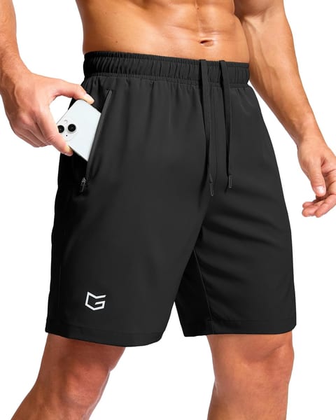 G Gradual Men's Athletic Running Shorts with Zipper Pockets Quick Dry