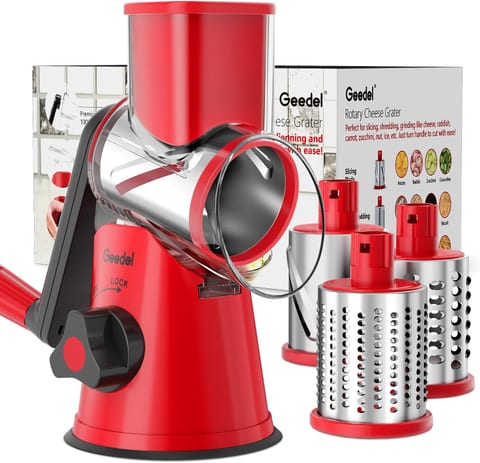 Geedel Rotary Cheese Grater Hand Crank, Cheese Shredder Vegetable