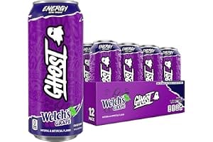 GHOST Energy Drink, Zero Sugars, 12-Pack, Welch's Grape, 16oz