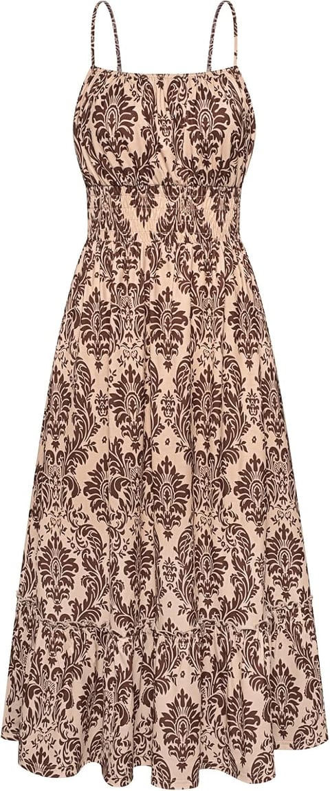 GRACE KARIN Summer Dresses for Women 2026 Vacation,Smocked Floral