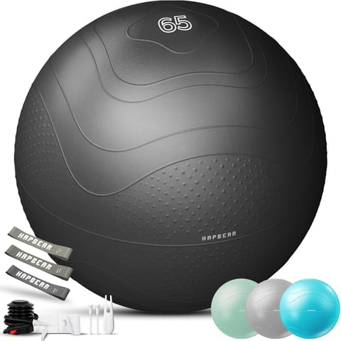 HAPBEAR Exercise Ball- Anti-Burst Slip-Resistant Yoga/Pilates Ball