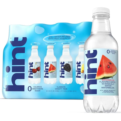 Hint Flavored Water Zero Sugar 0 Calories - Best Sellers Variety (12