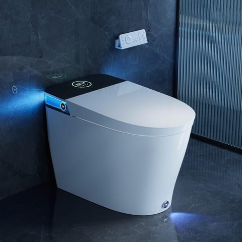 HOROW T38 Artistic Smart Toilet, Bidet Toilet with Powerful Flush, Auto Open/Close Lid, Instant Warm Water, Elongated Heated Seat, Dryer, Night Light, Deodorization