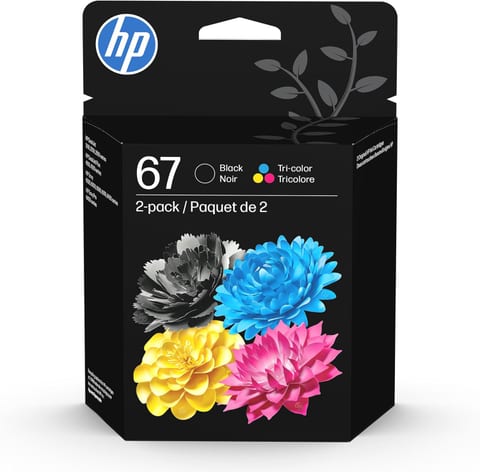 HP 67 Black/Tri-Color Ink Cartridges (2-Pack) | Works with DeskJet