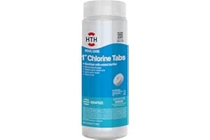 HTH 42049 Pool Care 1" Chlorine Tabs, Swimming Pool Sanitizer with