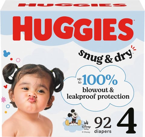 Huggies Size 4 Diapers, Snug & Dry Baby Diapers, Size 4 (22-37 lbs)