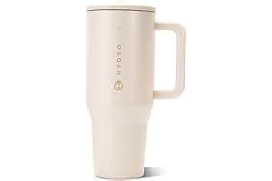 HydroJug Traveler 32oz, Insulated Tumbler with Handle & Straw, Cream