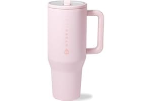 HydroJug Traveler 32oz, Insulated Tumbler with Handle & Straw, Pink