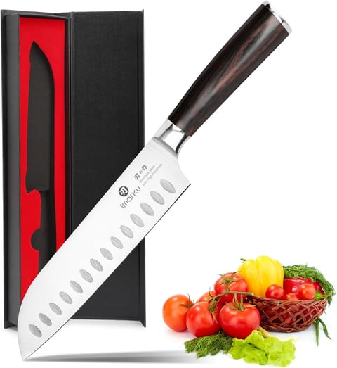 imarku Chef Knife 7 Inch Kitchen Knife Ultra Sharp Santoku Knife