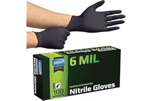 Inspire Black Nitrile Gloves HEAVY DUTY 6 Mil Nitrile Chemical