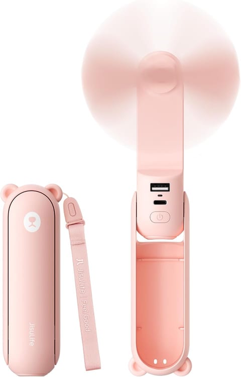 JISULIFE 3 IN 1 Portable Fan with Power Bank & Flashlight Featured |
